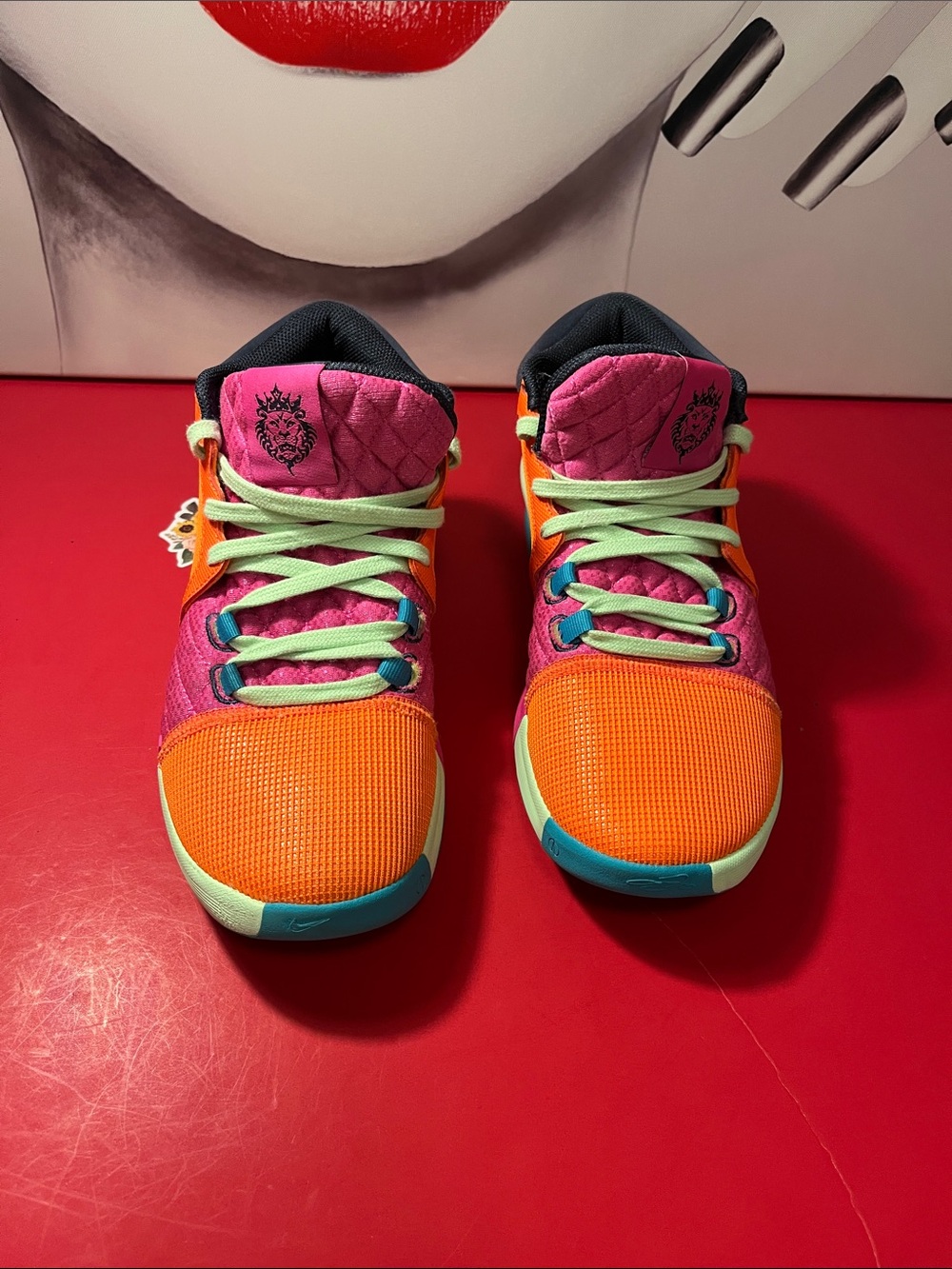 Nike .LeBron athletic sneaker Vibrant Orange & Pink Size 8